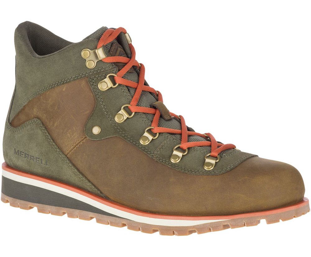 Merrell Boots Brown/Olive - West Fork Waterproof - Mens 57XVORSDI